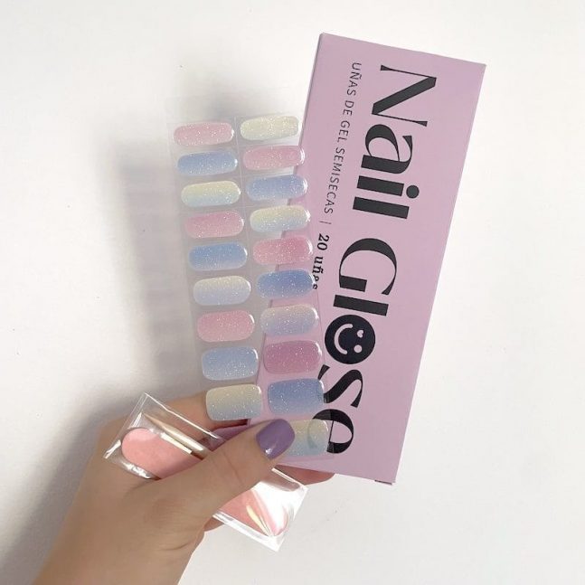Pegatinas_gel_uñas_brillo_pastel Pegatinas gel uñas manicura semicurado brillo pastel
