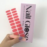 Pegatinas gel uñas semicuradas manicura coral