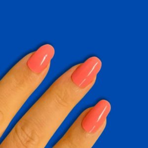 Pegatinas gel uñas semicuradas manicura coral