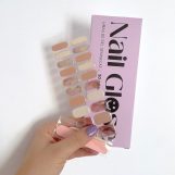 Pegatinas gel uñas semicuradas manicura marrones dorado