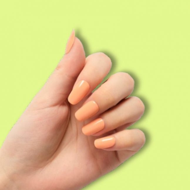 Pegatinas gel uñas semicuradas manicura coral naranja