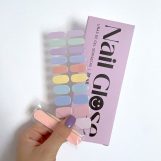 Pegatinas gel uñas semicuradas manicura pastel multicolor