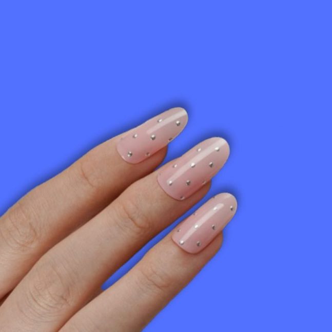 Pegatinas_gel_uñas_rosas_plata Pegatinas gel uñas semicuradas manicura rosa plata