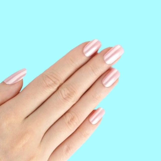 Pegatinas gel uñas semicuradas manicura rosa glaseado brillo