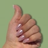 Pegatinas gel uñas semicuradas manicura rosa glaseado brillo