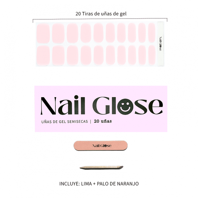 Uñas de gel semicurado pegatinas_gel_semicurado_rosa_palo_nailglose