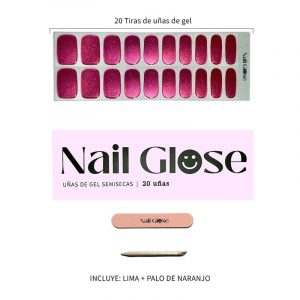 Pegatinas gel uñas semicuradas manicura rosas brillo