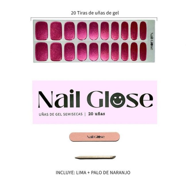 Pegatinas_gel_uñas_rosas_brillo Pegatinas gel uñas semicuradas manicura rosas brillo
