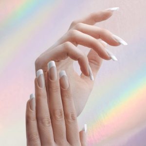 Uñas de gel del pegatina Francesa-min-min Manicura francesa de pegatinas de gel semicurado