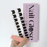 Pegatinas gel uñas semicuradas manicura francesa negras NailGlose